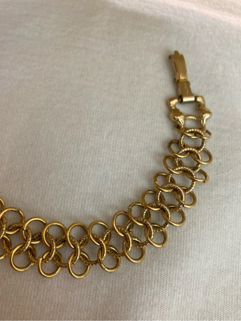 Goldette Signed Vintage Link Gold Tone Bracelet